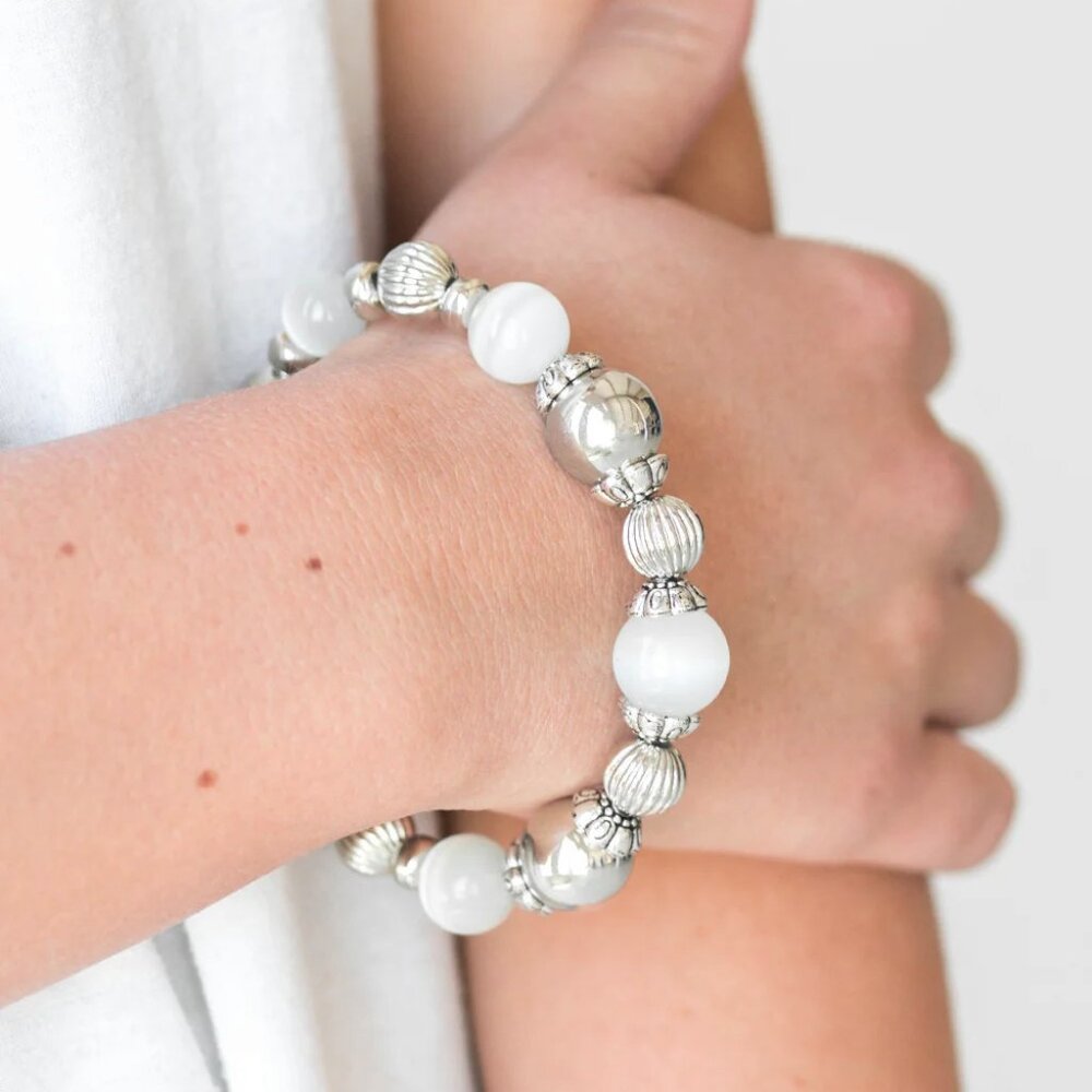 Paparazzi Jewelry Accessories - Once Upon A MARITIME - White Bracelet - Vintage